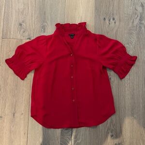 Ann Taylor Vibrant Red Top